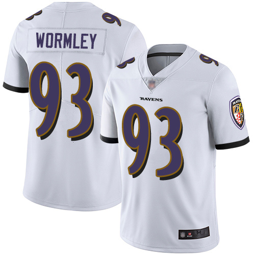 Baltimore Ravens Limited White Men Chris Wormley Road Jersey NFL Football #93 Vapor Untouchable->women nfl jersey->Women Jersey